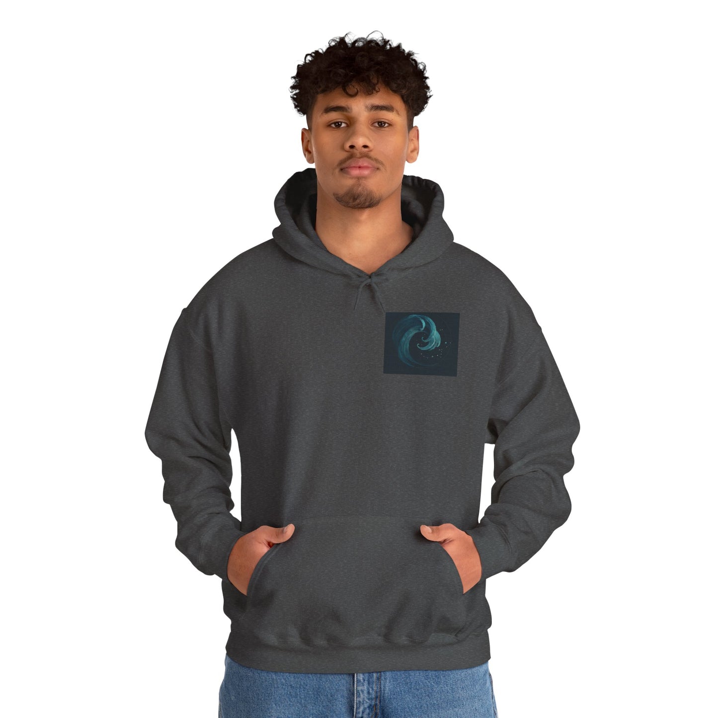 Ocean Swirl Hoodie | Unisex Heavy Blend Sweatshirt, Cozy Casual Wear, Beach Lover Gift, Graphic Hoodie, Trendy Fashion