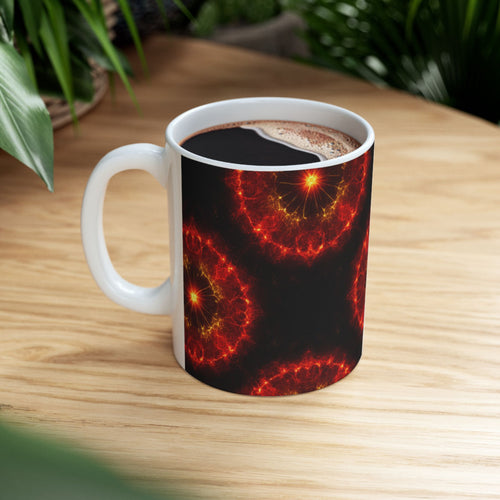 Fire Element Mug | Aries Leo Sagittarius | Fiery Kaleidoscope Ceramic Coffee Cup