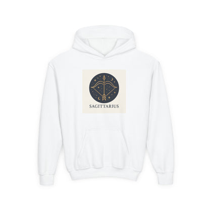 Fire Element Sagittarius Youth Hoodie | ♐ Archer's Arrow | Psychedelic Zodiac Sweatshirt