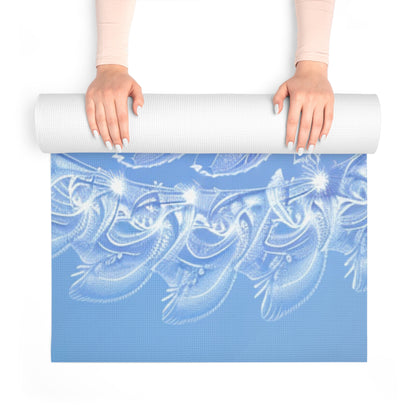 Libra Air Element Spiritual Foam Yoga Mat - Zodiac Harmony Floral Design, Astrology Meditation Gift, Celestial Balance Mat