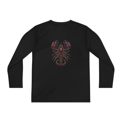 Water Element Scorpio Youth Long Sleeve Tee | ♏ Mystical Scorpion | Psychedelic Zodiac Shirt