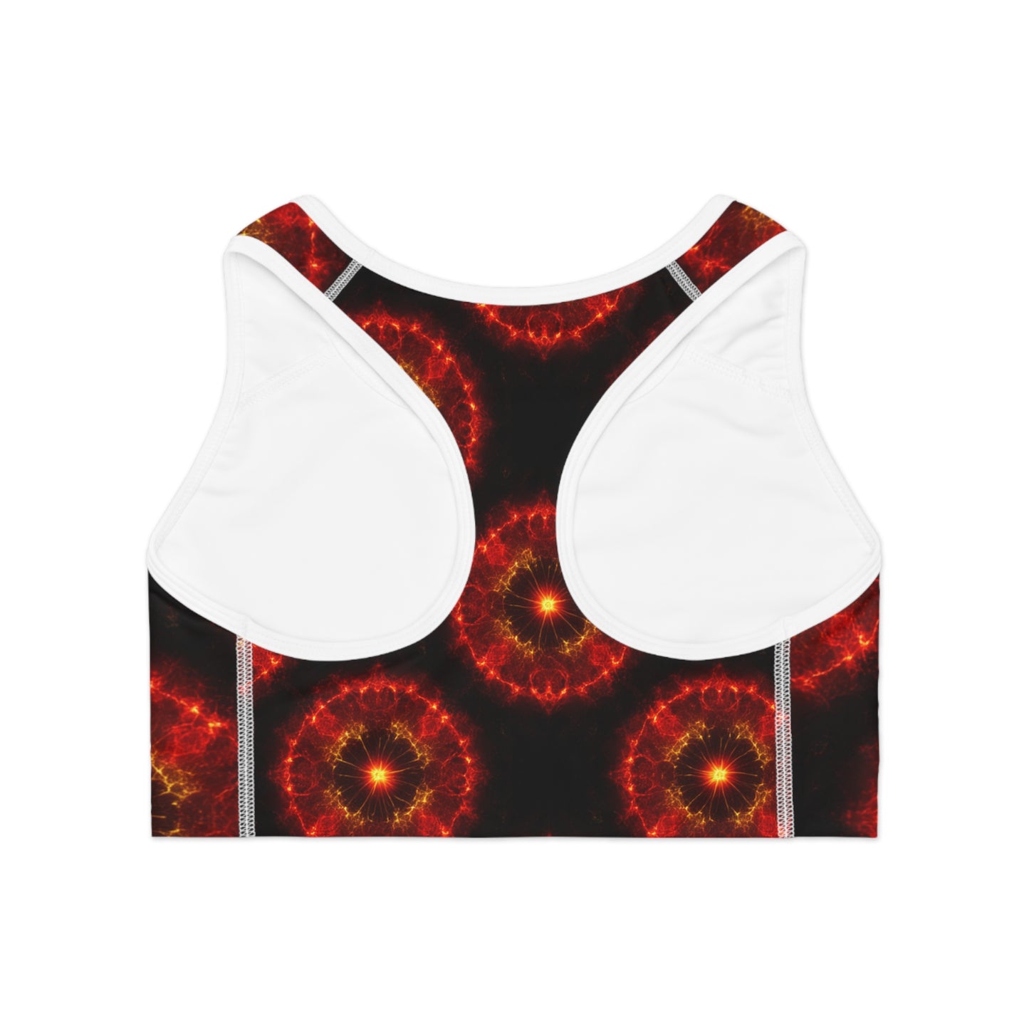 Fire Element Sagittarius Sports Bra | ♐ Fierce Cosmic | Psychedelic Activewear