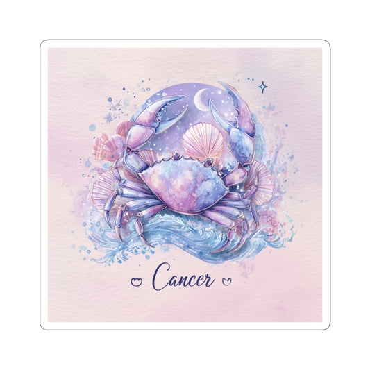 Cancer Zodiac Kiss-Cut Stickers, Astrological Decor, Fun Gifts for Astrology Lovers, Lunar Theme Art, Zodiac Sign Sticker Set