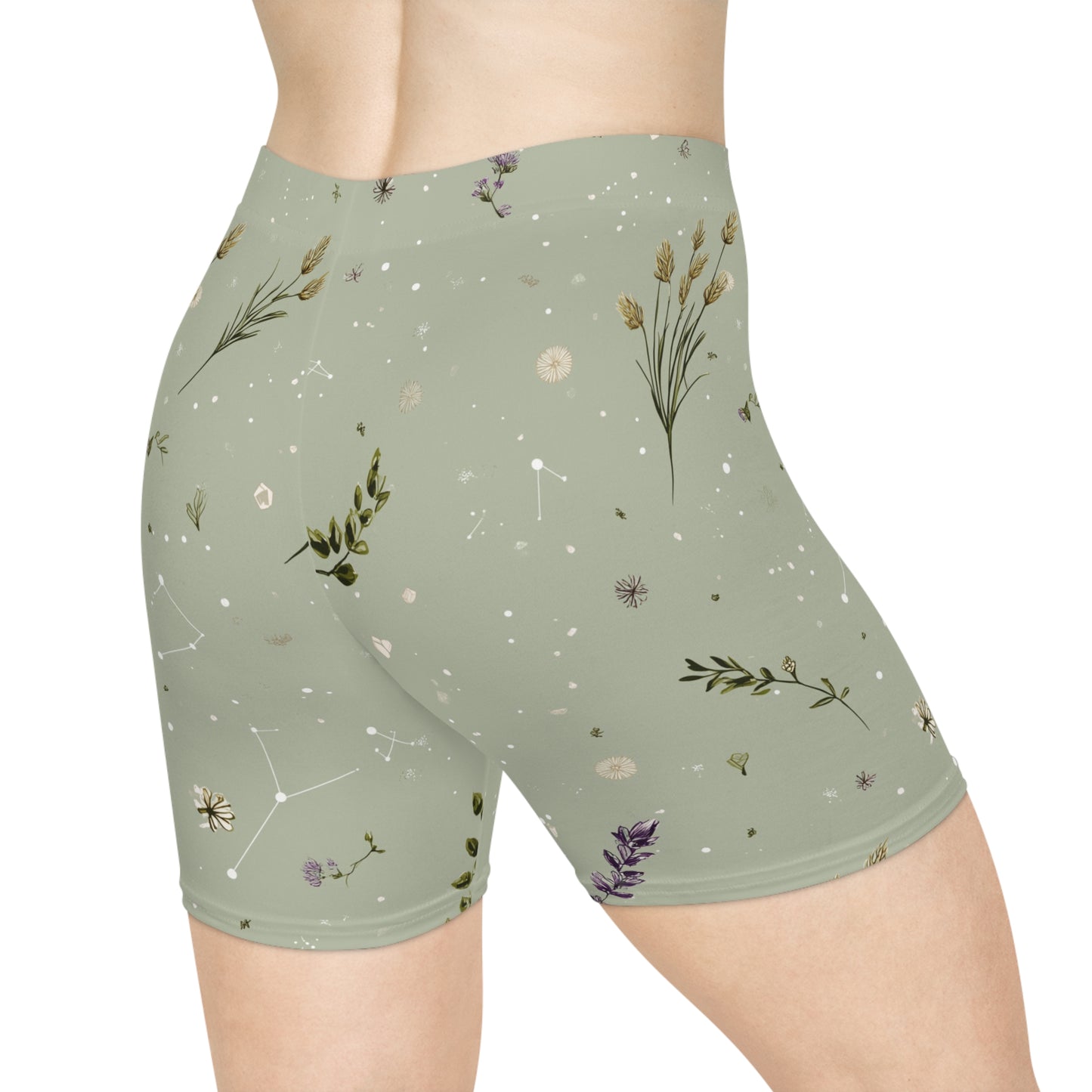 Floral Biker Shorts, Women's Athletic Wear, Yoga Shorts, Summer Fashion, Comfy Workout Shorts, Perfect for Festivals