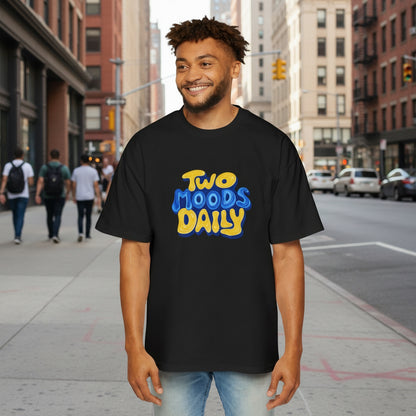Two Moods Daily Graphic Tee — Funny Oversized Men's T-Shirt