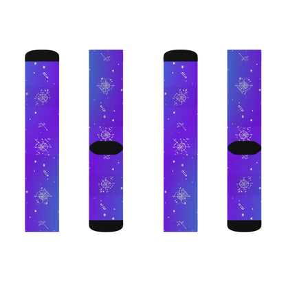 Galactic Pattern Socks | Artistic Sublimation Socks for Dreamers, Unique Gift, Cozy Footwear, Space Lover's Accessories, Fun Everyday Wear