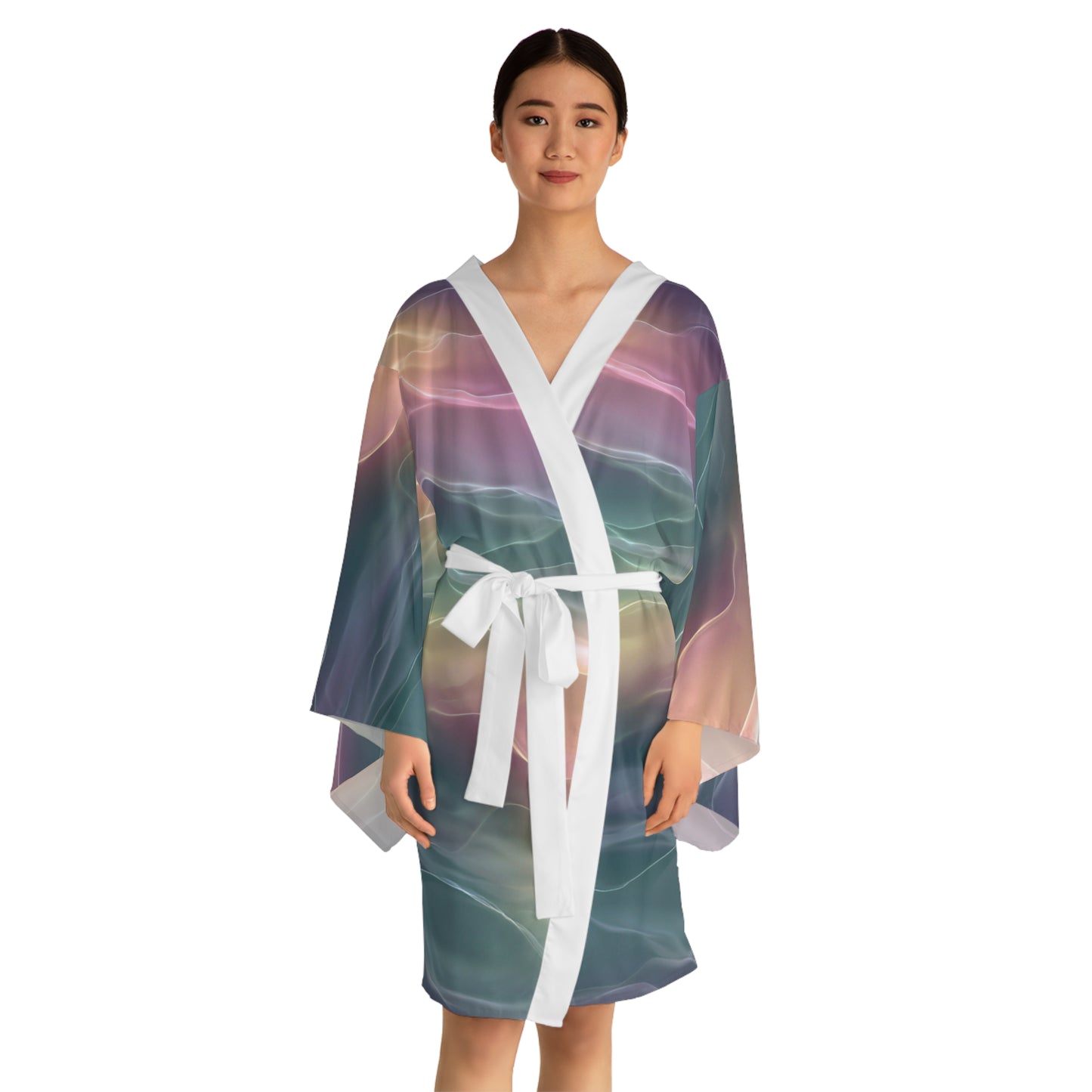 Earth Element Wave Kimono Robe | Taurus Virgo Capricorn | Psychedelic Loungewear