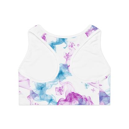 Vibrant Smoke Sports Bra, Yoga Bra, Activewear Top, Workout Wear, Fitness Apparel, Gift for Athletes