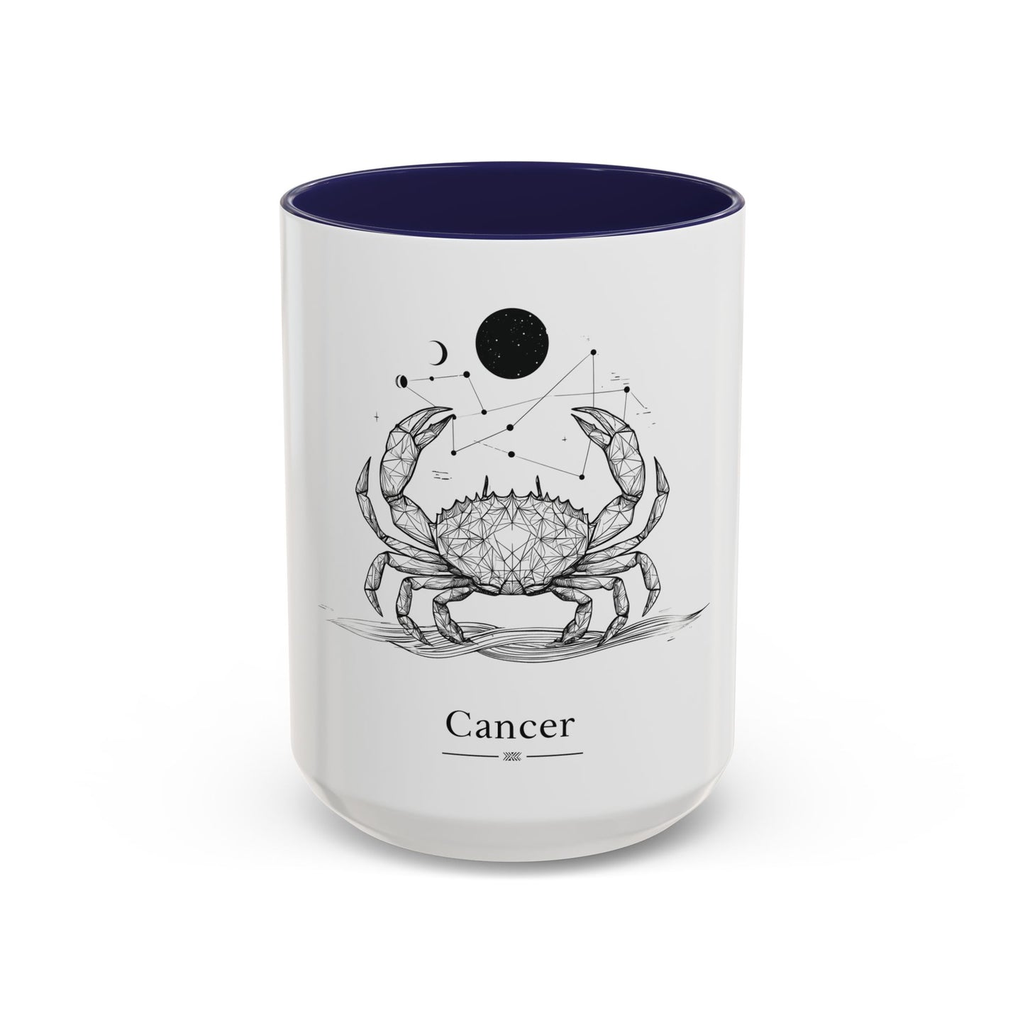 Cancer Zodiac Accent Coffee Mug - Astrology Gift, Personalized Mug, Celestial Design, Horoscope Lover, Zodiac Sign Coffee Cup