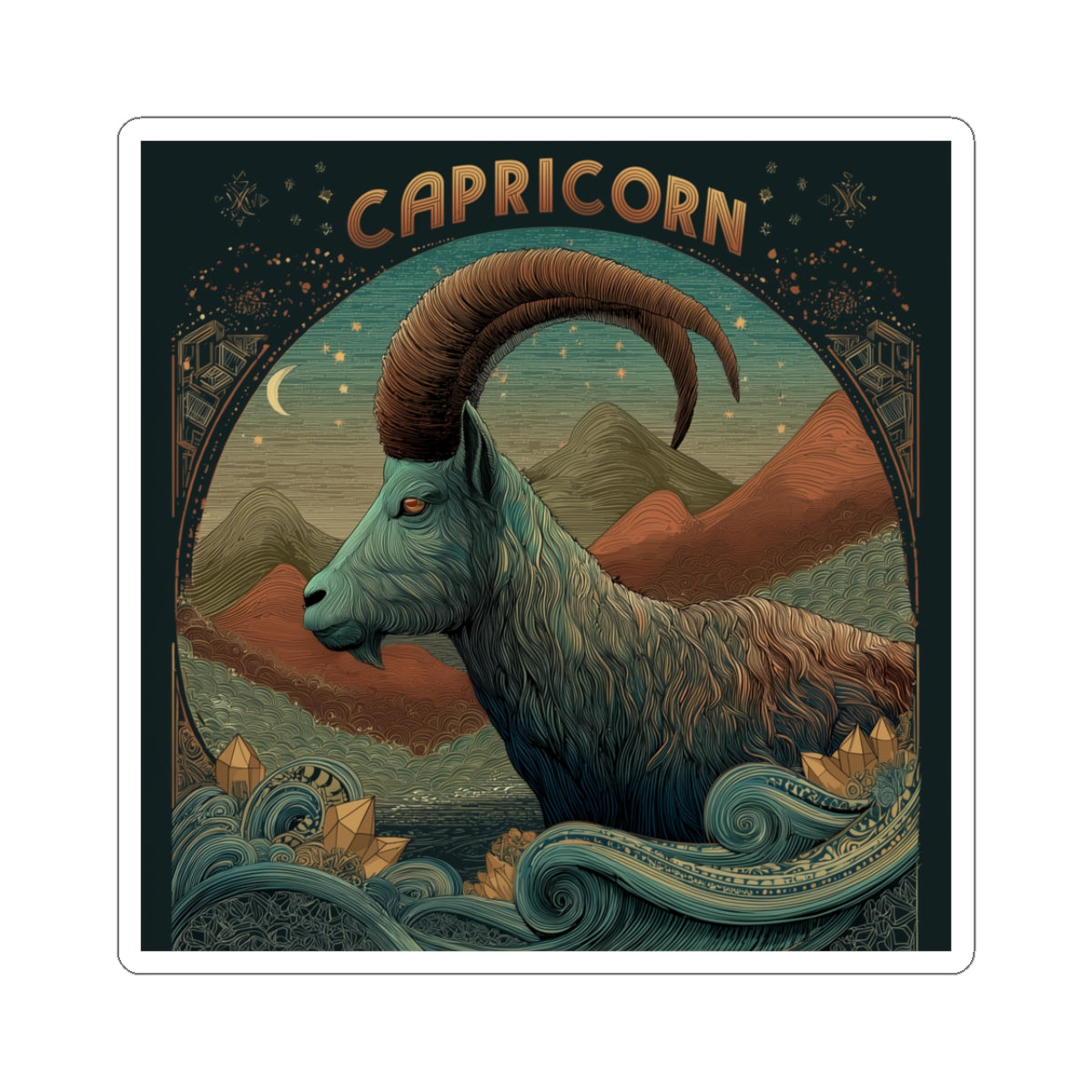 Capricorn Kiss-Cut Stickers | Zodiac Decor, Astrology Gifts, Laptop Accessories, Capricorn Gifts, Unique Stickers
