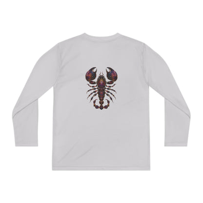 Water Element Scorpio Youth Long Sleeve Tee | ♏ Mystical Scorpion | Psychedelic Zodiac Shirt