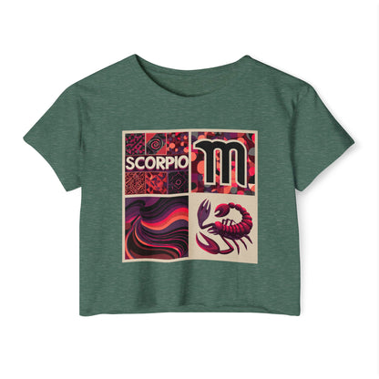Scorpio Festival Crop Top | Astrology Tee, Women's Crop Top, Zodiac Apparel, Summer Top, Bohemian Style