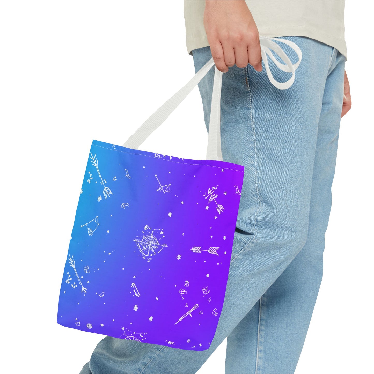 Cosmic Dreams Tote Bag, Starry Pattern Bag, Space Lover Tote, Colorful Shopping Bag, Galaxy Art Handbag