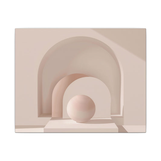 Minimalist Archway Canvas Wall Art — Blush Geometric Sphere Matte Stretched Canvas