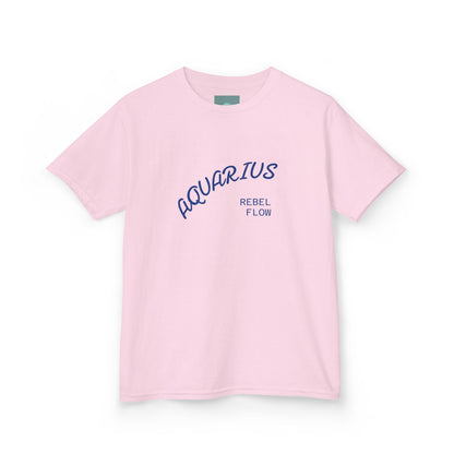 Air Element Aquarius Kids Tee | ♒ Cosmic Waves | Psychedelic Youth Shirt