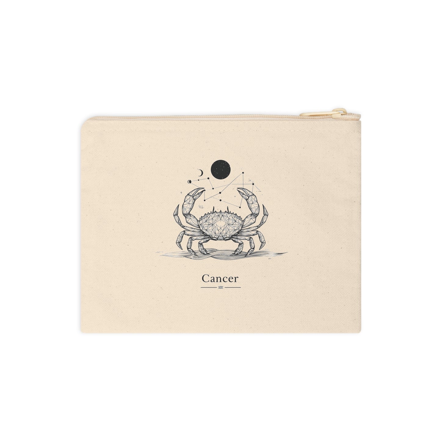 Cancer Zodiac Crab Zipper Pouch | Astrological Gift, Astrology Accessories, Zodiac Pouch, Birthday Gift, Unique Makeup Bag