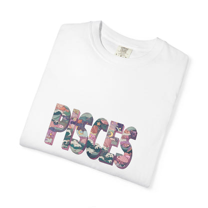 Pisces Unisex Garment-Dyed T-Shirt, Astrology Tee, Zodiac Shirt, Birthday Gift, Horoscope Apparel, Eco-Friendly Fashion