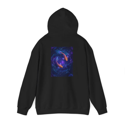 Pisces Water Element Galaxy Koi Hoodie - Zodiac Dreamer Pullover, Astrology Gift, Celestial Fish Design