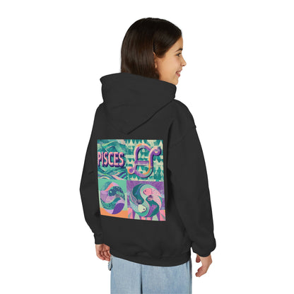 Pisces Youth Hoodie, Trendy Zodiac Sweatshirt for Teens, Astrological Gift, Astrology Lover Apparel, Perfect for Birthdays and Celebrations