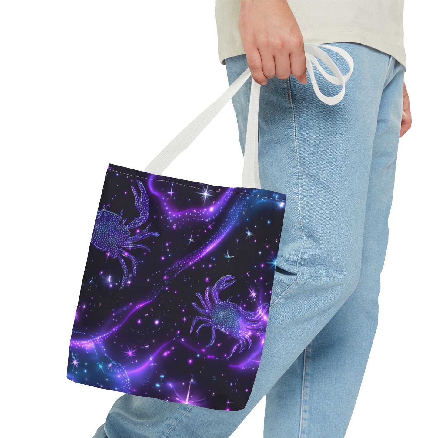 Water Element Cancer Tote Bag | ♋ Cosmic Crab | Psychedelic Shopping Bag