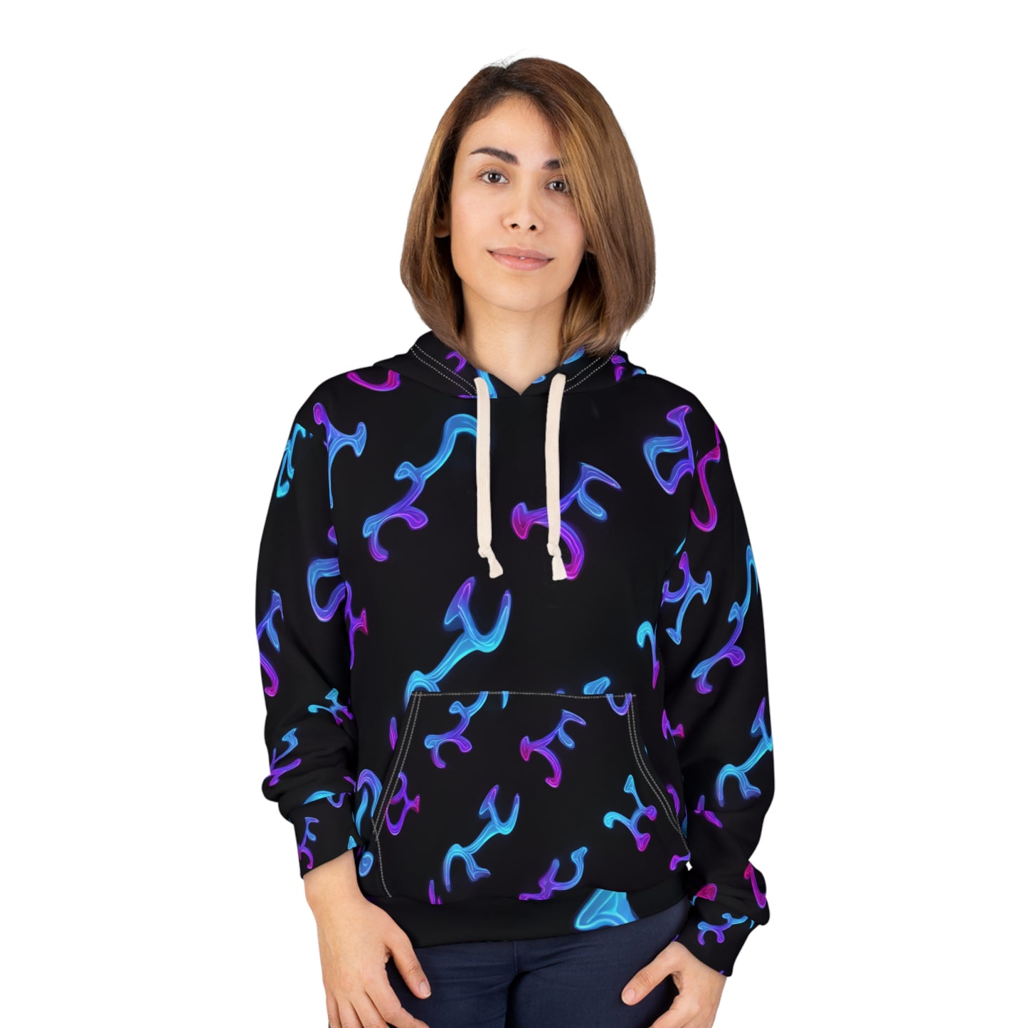 Air Element Aquarius Hoodie | ♒ Vibrant Abstract | Psychedelic AOP Pullover