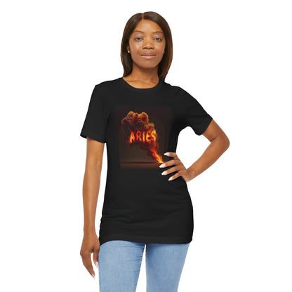 Unisex Aries Graphic Tee, Astrology Shirt, Zodiac Enthusiast Gift, Black T-Shirt for Aries, Birthday Gift for Aries