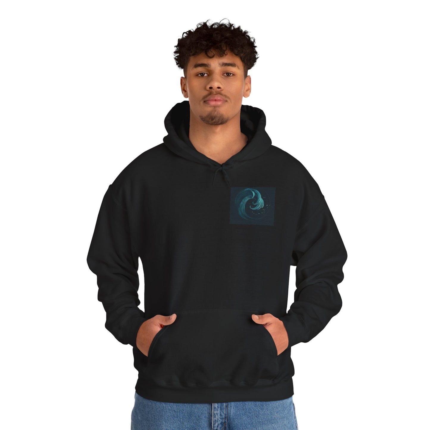 Ocean Swirl Hoodie | Unisex Heavy Blend Sweatshirt, Cozy Casual Wear, Beach Lover Gift, Graphic Hoodie, Trendy Fashion