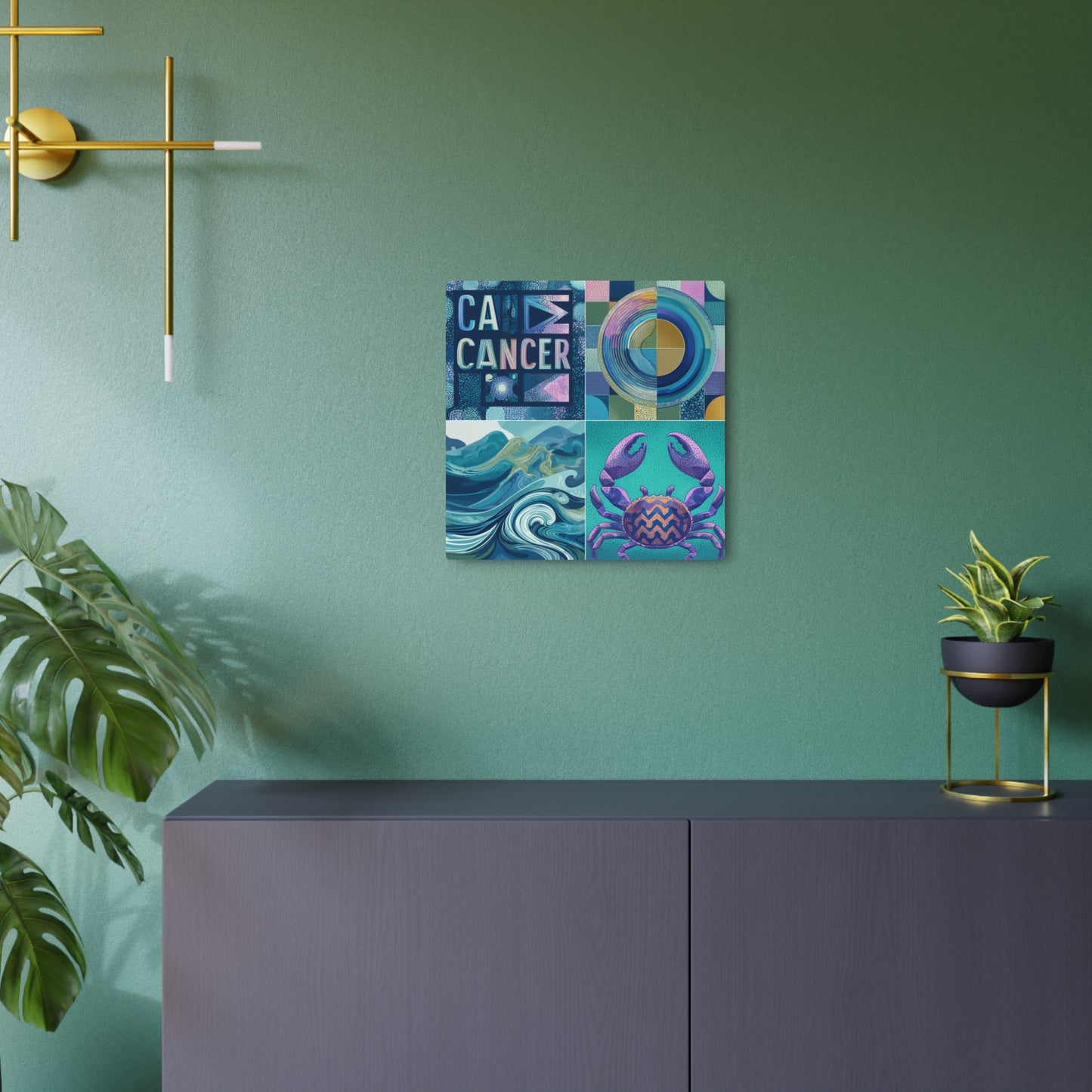 Cancer Zodiac Metal Art Sign, Home Decor, Personalized Gift, Astrology Wall Art, Zodiac Sign Decor, Birthday Gift