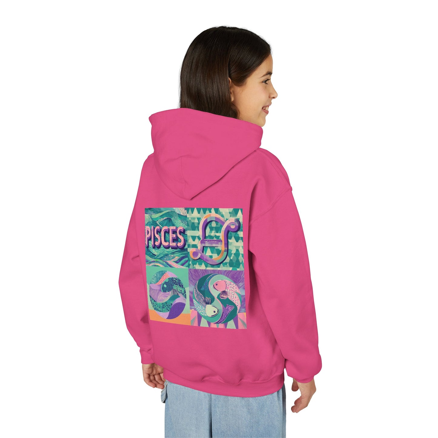 Pisces Youth Hoodie, Trendy Zodiac Sweatshirt for Teens, Astrological Gift, Astrology Lover Apparel, Perfect for Birthdays and Celebrations