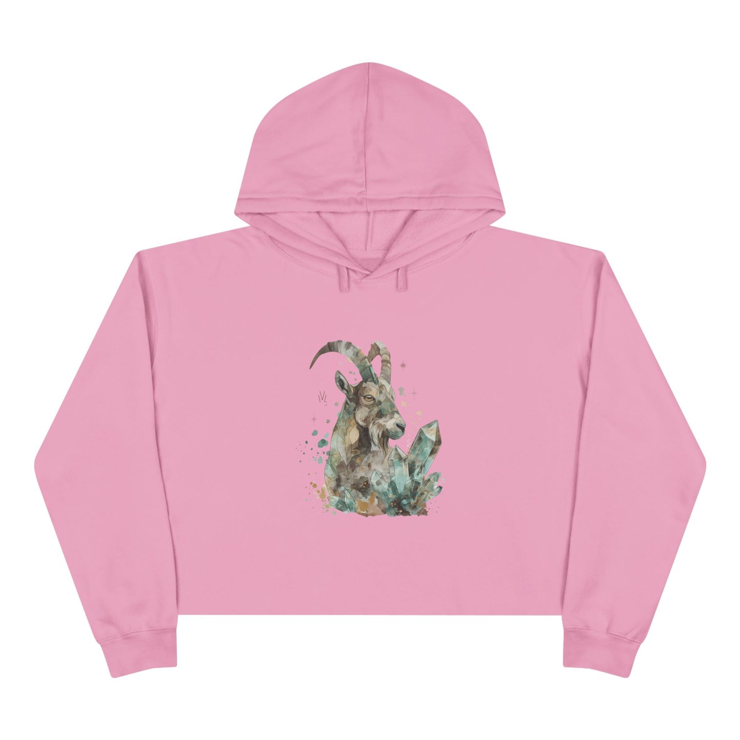 Watercolor Goat Crop Hoodie, Cozy Casual Wear, Gift for Animal Lovers, Boho Fashion Piece, Ideal for All Seasons, Stylish Layering, [...]
