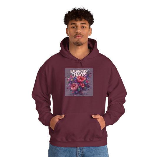 Balanced Chaos Floral Hoodie — 'Balanced Chaos' Vintage Rose Graphic Hoodie