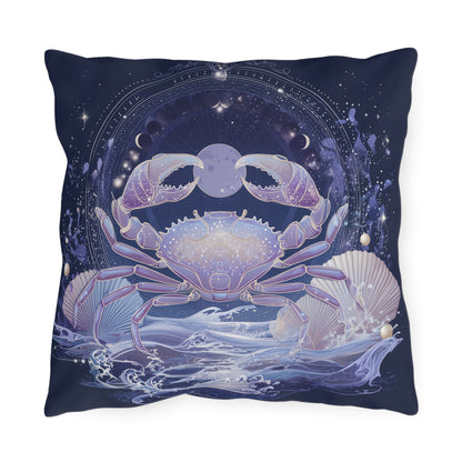 Celestial Crab Outdoor Pillow, Bohemian Decor, Nautical Cushion, Beach House Accent, Gift for Sea Lovers