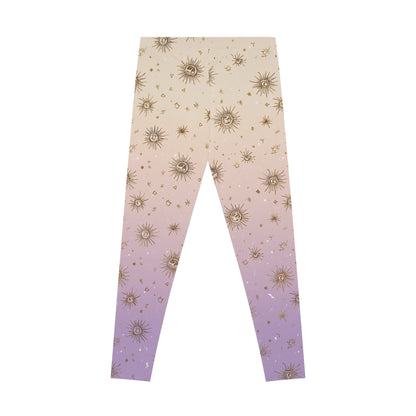 Celestial Stretchy Leggings - Cosmic Print, Yoga Pants, Activewear, Fitness Wear, Astrology Leggings