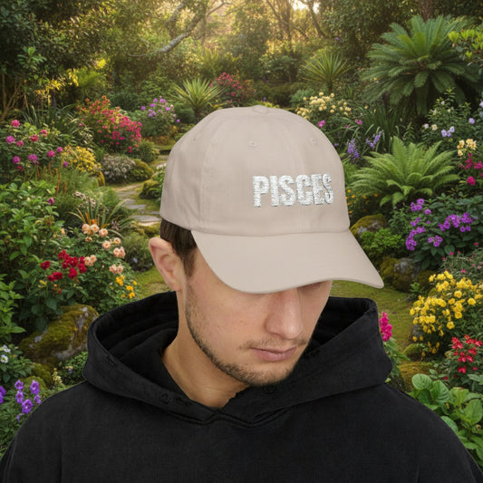 Pisces Dad Cap — Embroidered Zodiac Baseball Hat