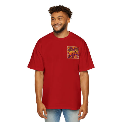 Bold Aries Graphic Oversized Tee, Perfect for Astrology Lovers, Casual Wear, Birthday Gift, Aries Season Apparel, Unisex Tee