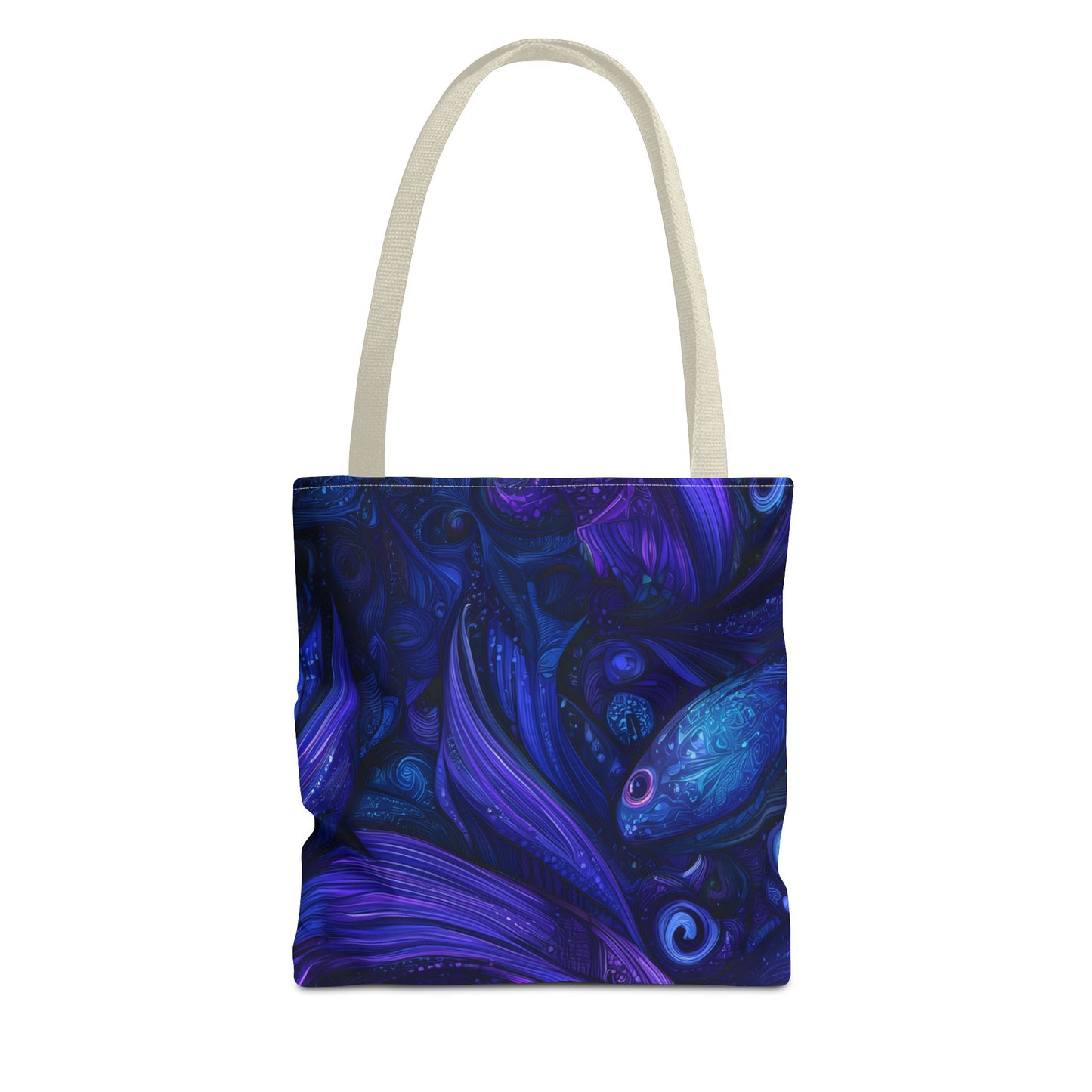 Mystical Fish Tote Bag, Bohemian Shoulder Bag, Eco-Friendly Shopping Bag, Art Lover Gift, Beach Bag, Colorful AOP Bag
