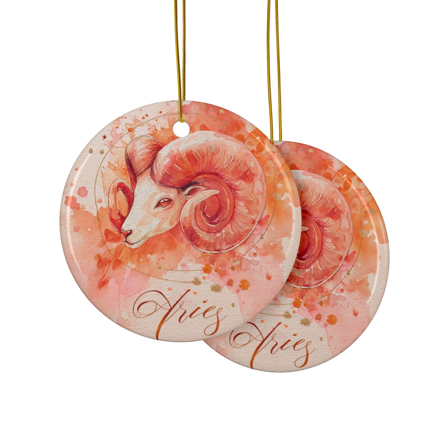 Ceramic Zodiac Ornaments, Aries Design, Personalized Gift, Holiday Decor, Astrology Keepsake, Unique Christmas Decoration, Home Accent