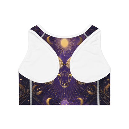 Celestial Aries Sports Bra, Workout Top, Activewear, Gym Gear, Zodiac Apparel, Astrology Gift