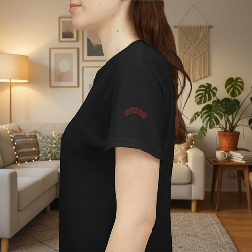 Unisex Heavy Cotton Tee with Horned Skull Design - Perfect for Halloween, Unique Gift, Casual Wear, Graphic Tee, Festival Fashion