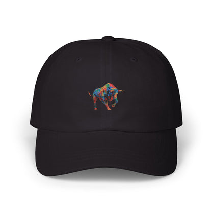 Colorful Bull Classic Dad Cap | Adjustable Hat for Casual Style, Gift for Dads, Baseball Cap, Unique Father's Day Present