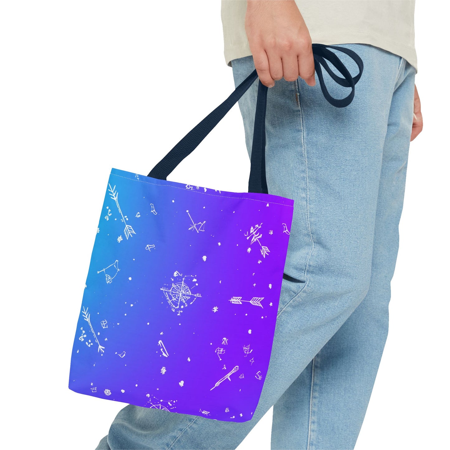 Cosmic Dreams Tote Bag, Starry Pattern Bag, Space Lover Tote, Colorful Shopping Bag, Galaxy Art Handbag