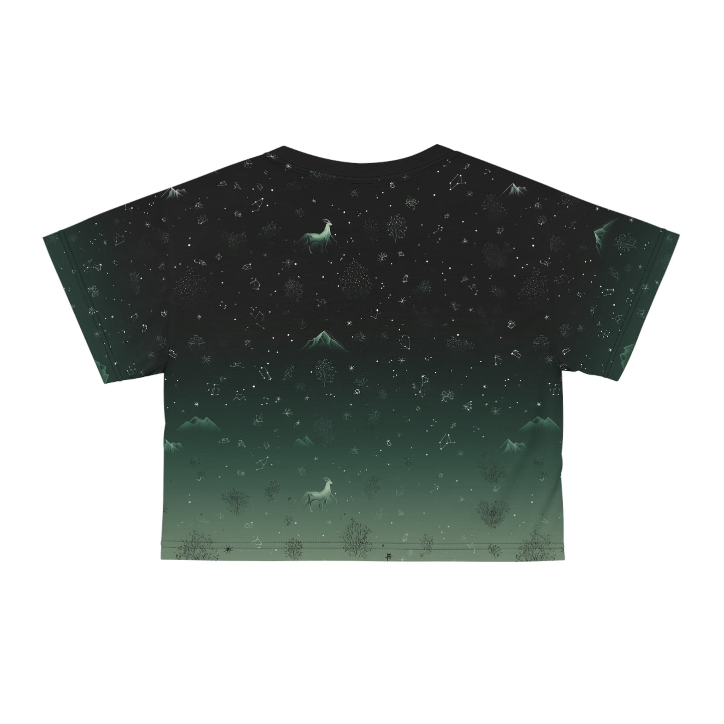 Mysterious Night Crop Tee, Cozy Animal Print Top, Nature-Inspired T-Shirt, Festival Fashion Shirt, Summer Chill Wear