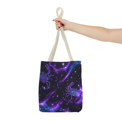 Water Element Cancer Tote Bag | ♋ Cosmic Crab | Psychedelic Shopping Bag
