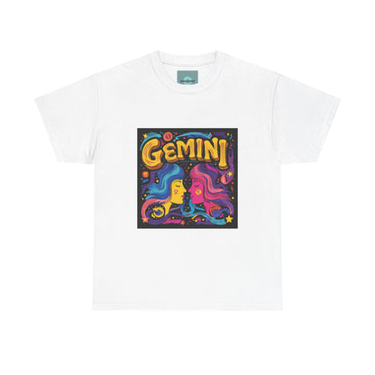 Gemini Unisex Heavy Cotton Tee - Celebrate Your Zodiac Sign, Astrology Shirt, Horoscope Gift, Stylish Graphic Tee, Birthday Gift