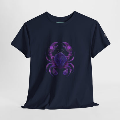 Cosmic Crab Unisex Heavy Cotton Tee - Perfect for Astrology Lovers, Comfortable Casual Wear, Gift for Birthdays and Holidays
