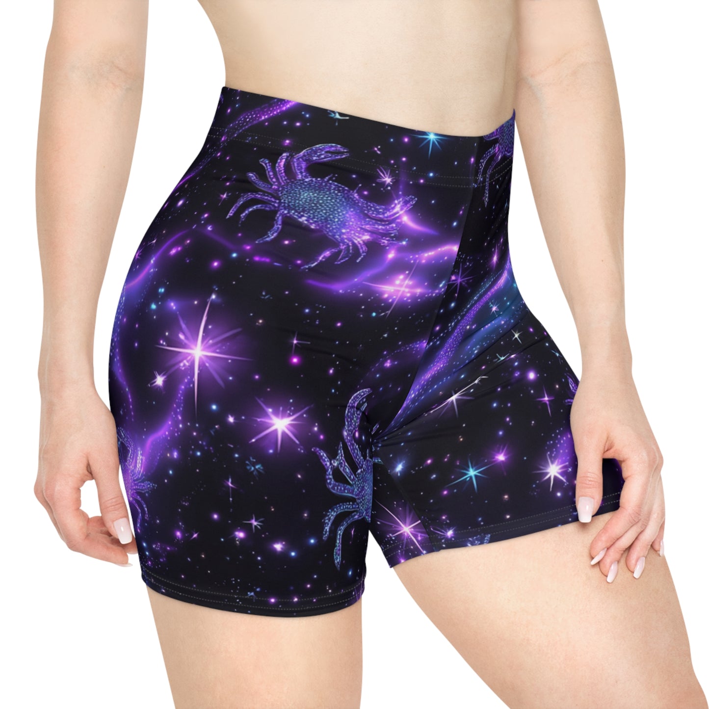 Cosmic Biker Shorts for Women - Astrology-Inspired, Stylish Activewear, Gym Shorts, Summer Fashion, Starry Nights, Zodiac Collection