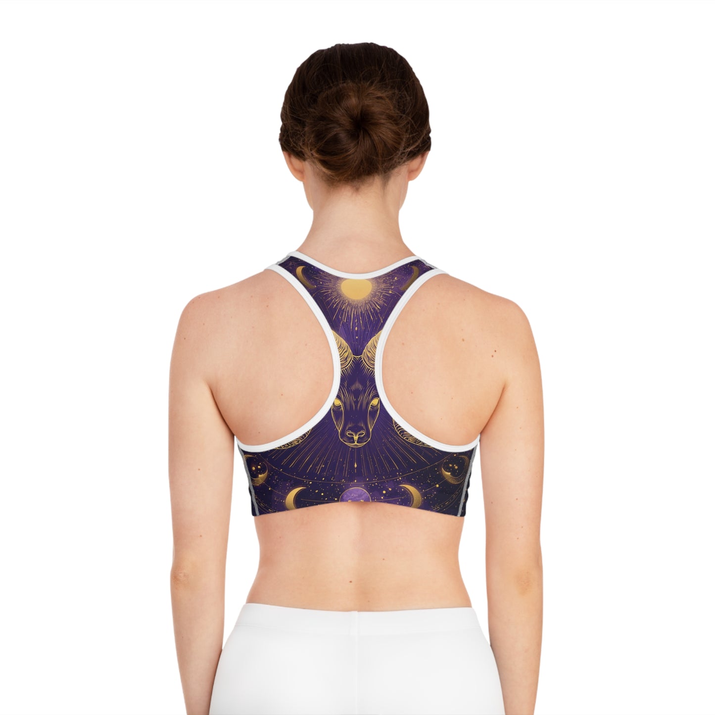 Celestial Aries Sports Bra, Workout Top, Activewear, Gym Gear, Zodiac Apparel, Astrology Gift