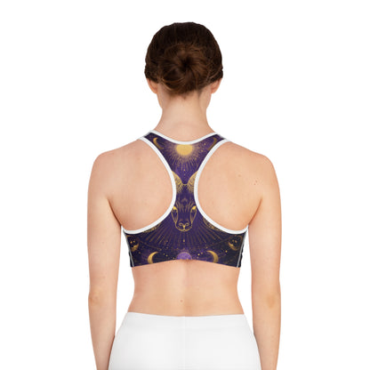 Celestial Aries Sports Bra, Workout Top, Activewear, Gym Gear, Zodiac Apparel, Astrology Gift