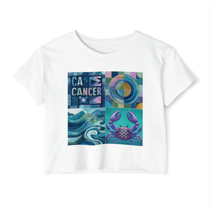 Vibrant Women's Festival Crop Top - Celebrate Cancer Season, Boho Chic, Summer Vibes, Casual Wear, Artsy Style