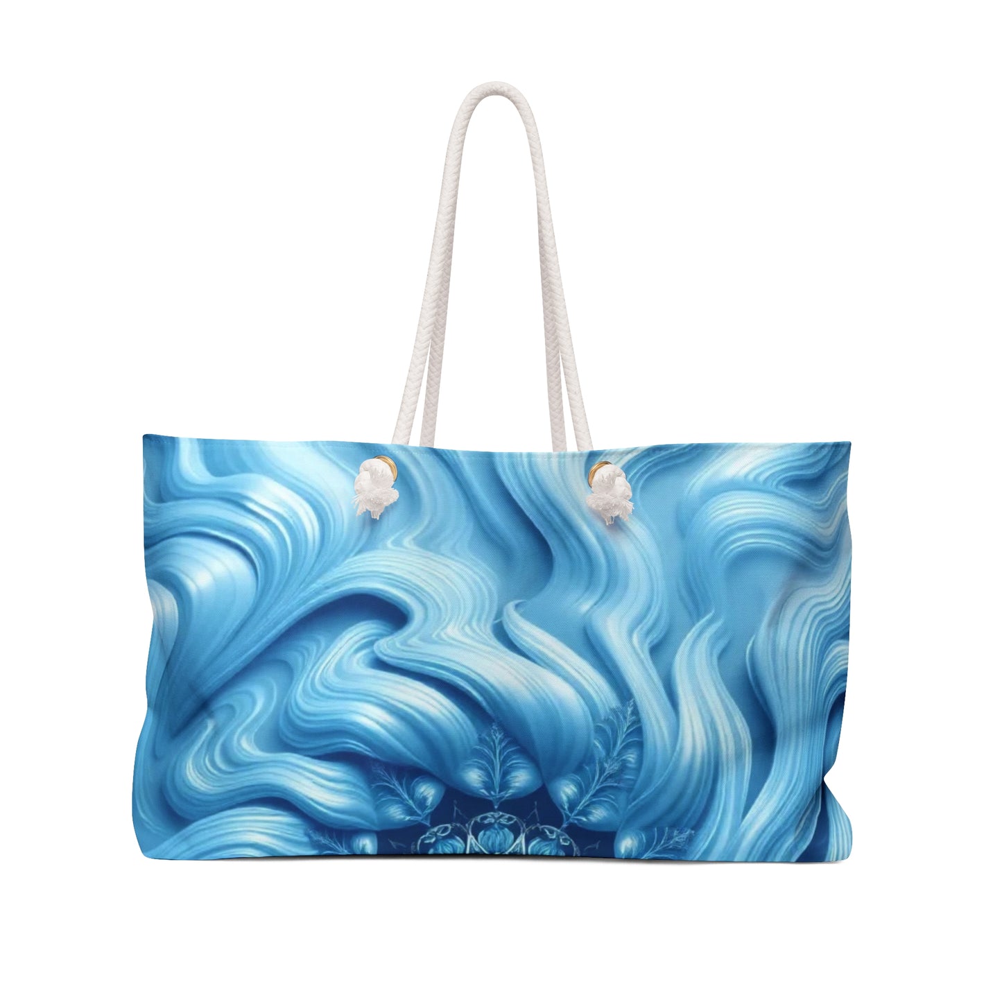 Water Element Blue Swirl Weekender Bag - Elemental Flow Travel Tote, Aquatic Energy Gift, Celestial Ocean Design